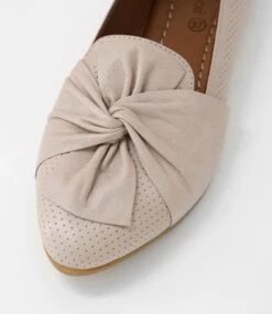 Luciah Light Grey Leather Flat Shoes -Lynx Shoes Shop DF13004GDPLE 5