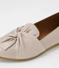 Luciah Light Grey Leather Flat Shoes -Lynx Shoes Shop DF13004GDPLE 6
