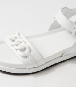 Mietta White Leather Sandals -Lynx Shoes Shop DF13008WHILE 6