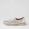 Moddy White Taupe Leather Flat Shoes -Lynx Shoes Shop DF13010WACLE 2
