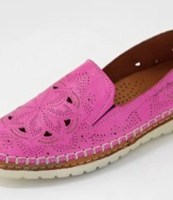 Moala Fuchsia Tan Leather Loafers -Lynx Shoes Shop DF13011PLVLE 6
