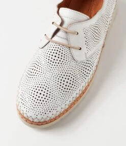 Mamy White Tan Leather Flat Shoes -Lynx Shoes Shop DF13013W99LE 5