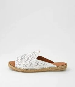 Pomma White Leather Slides