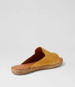 Pomma Yellow Leather Slides -Lynx Shoes Shop DF13016YELLE 4
