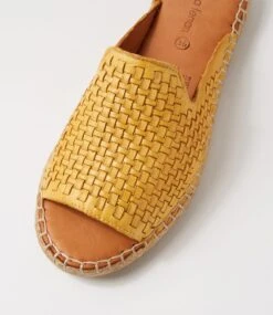 Pomma Yellow Leather Slides -Lynx Shoes Shop DF13016YELLE 5
