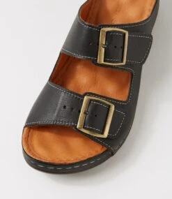 Nardi Black Leather Slides -Lynx Shoes Shop DF13019BLALE 5