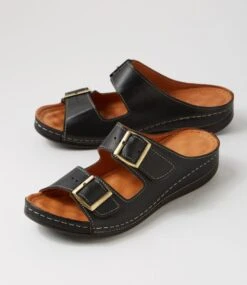 Nardi Black Leather Slides -Lynx Shoes Shop DF13019BLALE 6