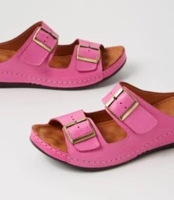 Nardi Fuchsia Leather Slides -Lynx Shoes Shop DF13019P22LE 6