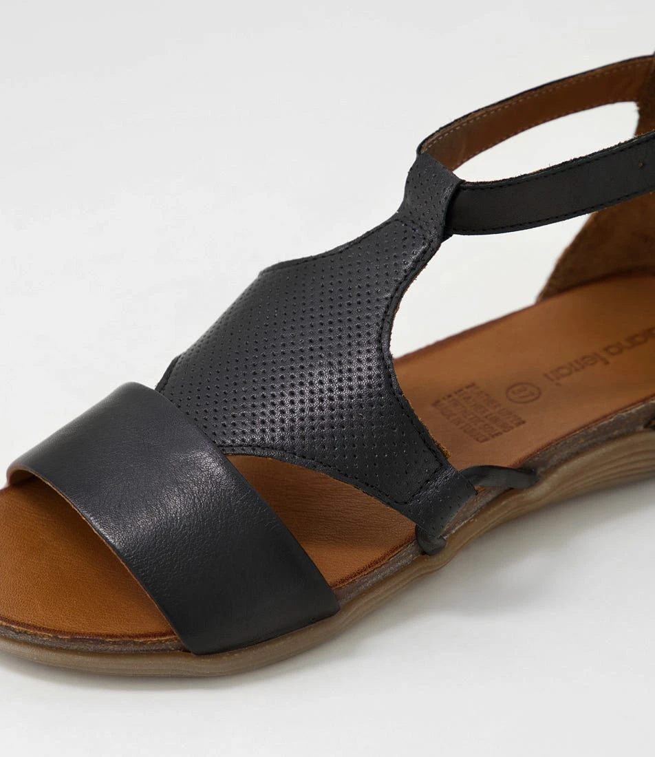 Sarrin Black Leather Sandals 7 Sarrin Black Leather Sandals - Image 5