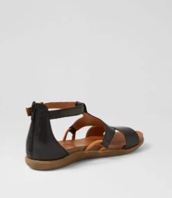 Sarrin Black Tan Leather Sandals -Lynx Shoes Shop DF13059BCPLE 4