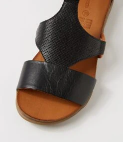 Sarrin Black Tan Leather Sandals -Lynx Shoes Shop DF13059BCPLE 5