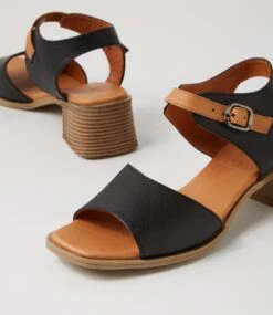 Simine Black Tan Leather Sandals -Lynx Shoes Shop DF13063BCPLE 6