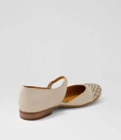 Reetta Light Stone Leather Flat Shoes -Lynx Shoes Shop DF13065KJCLE 4