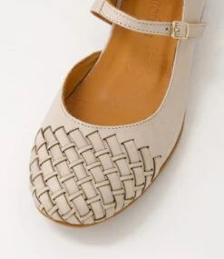 Reetta Light Stone Leather Flat Shoes -Lynx Shoes Shop DF13065KJCLE 5