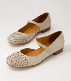 Reetta Light Stone Leather Flat Shoes -Lynx Shoes Shop DF13065KJCLE 6