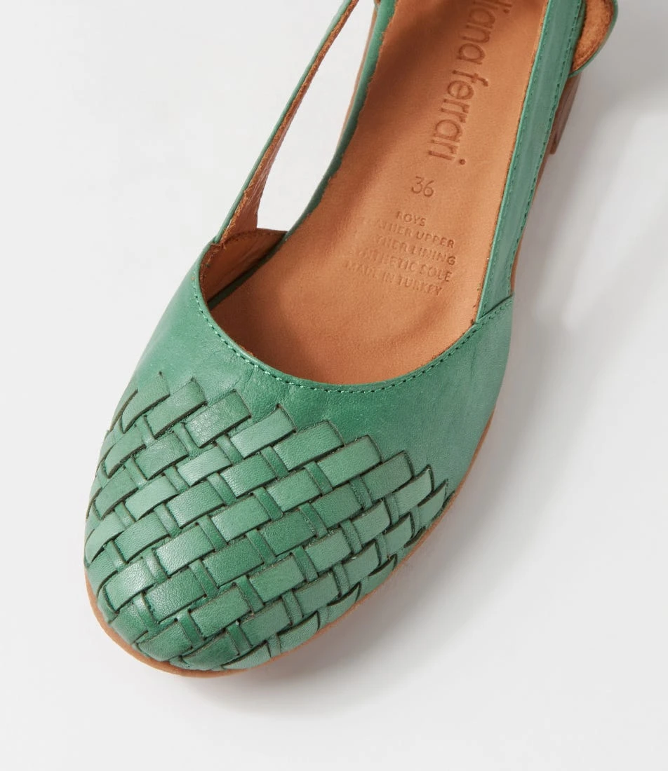 Roys Emerald Leather Flat Shoes 6 Roys Emerald Leather Flat Shoes - Image 4