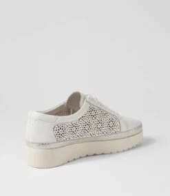Atonik White Silver Speckle Leather Sneakers -Lynx Shoes Shop DF13069WJ6LE 4