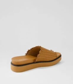 Below Dark Tan Leather Slides -Lynx Shoes Shop DF13075TQNLE 4