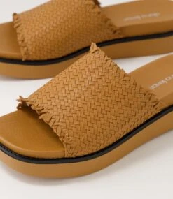 Below Dark Tan Leather Slides -Lynx Shoes Shop DF13075TQNLE 6