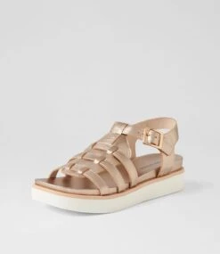 Bindy Champagne White Leather Sandals 8 Bindy Champagne White Leather Sandals -Lynx Shoes Shop DF13076NWILE 3