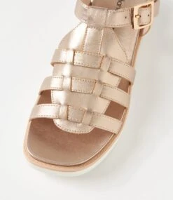 Bindy Champagne White Leather Sandals 10 Bindy Champagne White Leather Sandals -Lynx Shoes Shop DF13076NWILE 5