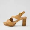 Coma Dark Tan Natural Heel Leather Sandals -Lynx Shoes Shop DF13079TGHLE 2