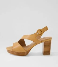 Coma Dark Tan Natural Heel Leather Sandals