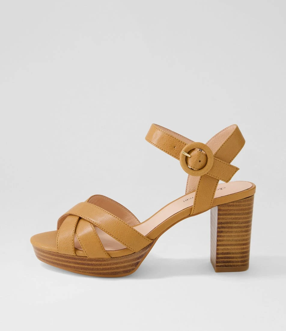 Ciaras Dark Tan Natural Heel Leather Sandals 3 Ciaras Dark Tan Natural Heel Leather Sandals