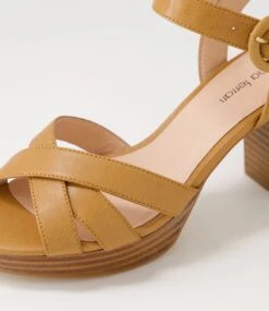 Ciaras Dark Tan Natural Heel Leather Sandals 11 Ciaras Dark Tan Natural Heel Leather Sandals -Lynx Shoes Shop DF13080TGHLE 6