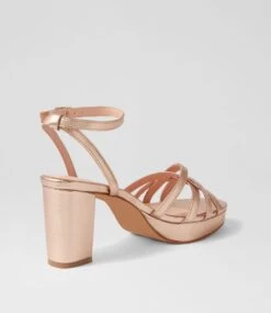 Careen Champagne Leather Sandals -Lynx Shoes Shop DF13084N74LE 4
