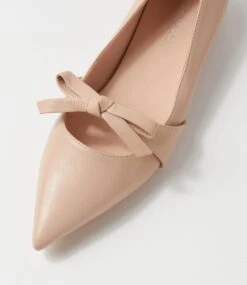 Dulcie Dark Nude Natural Heel Leather Loafers -Lynx Shoes Shop DF13095NYRLE 5