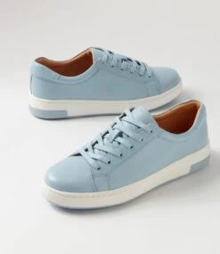 Delanys Pale Blue Leather Sneakers -Lynx Shoes Shop DF13099DERLE 6