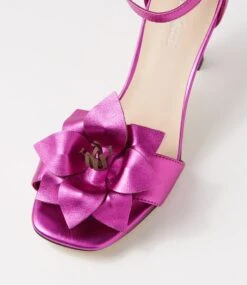 Thorough Fuchsia Metallic Leather Sandals -Lynx Shoes Shop DF13123P23LE 5