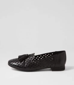 Tennis Black Leather Flat Shoes