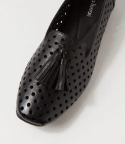 Tennis Black Leather Flat Shoes -Lynx Shoes Shop DF13130BLALE 5