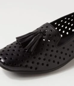 Tennis Black Leather Flat Shoes -Lynx Shoes Shop DF13130BLALE 6