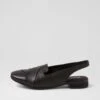Telsa Black Leather Flat Shoes -Lynx Shoes Shop DF13132BLALE 2