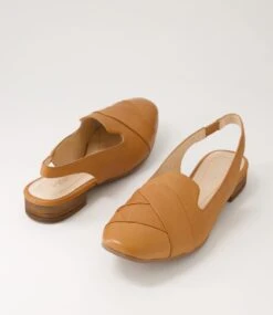 Telsa Dark Tan Leather Flat Shoes -Lynx Shoes Shop DF13132TAOLE 6