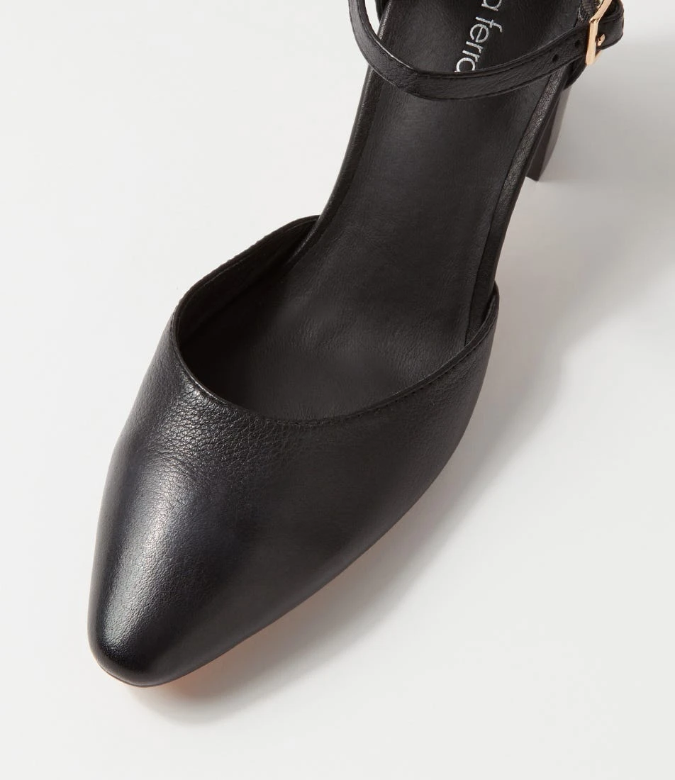 Sergios Black Leather Heels 6 Sergios Black Leather Heels - Image 4