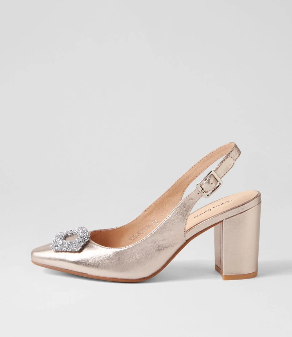 Sekanis Champagne Leather Heels 3 Sekanis Champagne Leather Heels