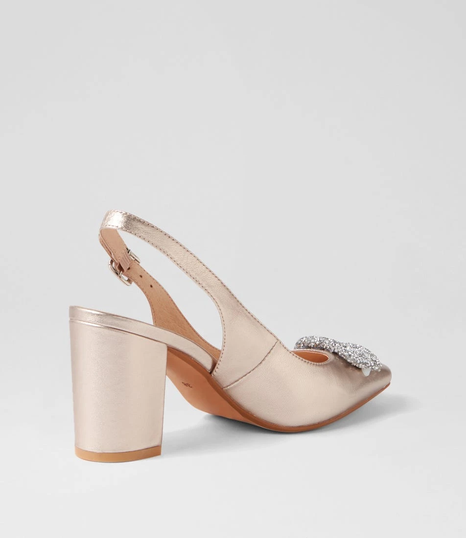 Sekanis Champagne Leather Heels 5 Sekanis Champagne Leather Heels - Image 3