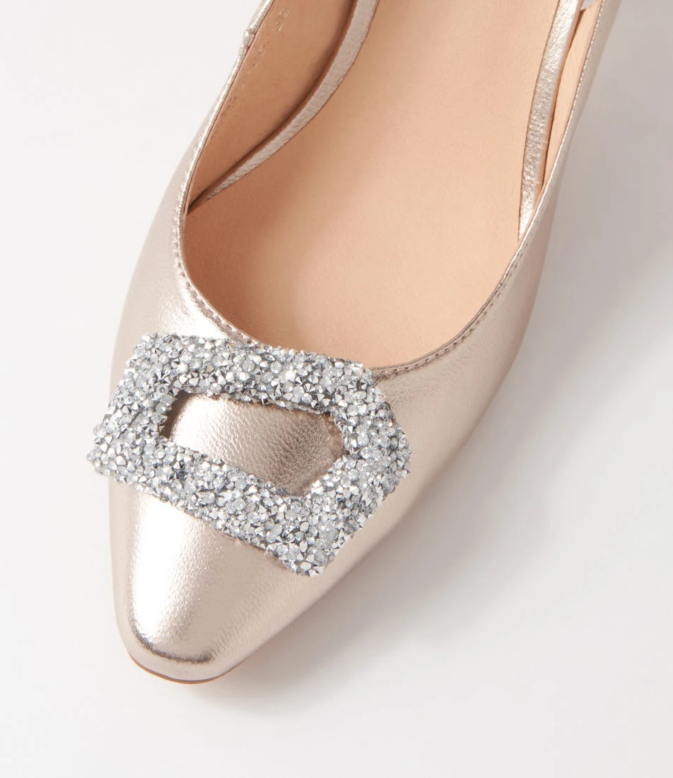 Sekanis Champagne Leather Heels 6 Sekanis Champagne Leather Heels - Image 4