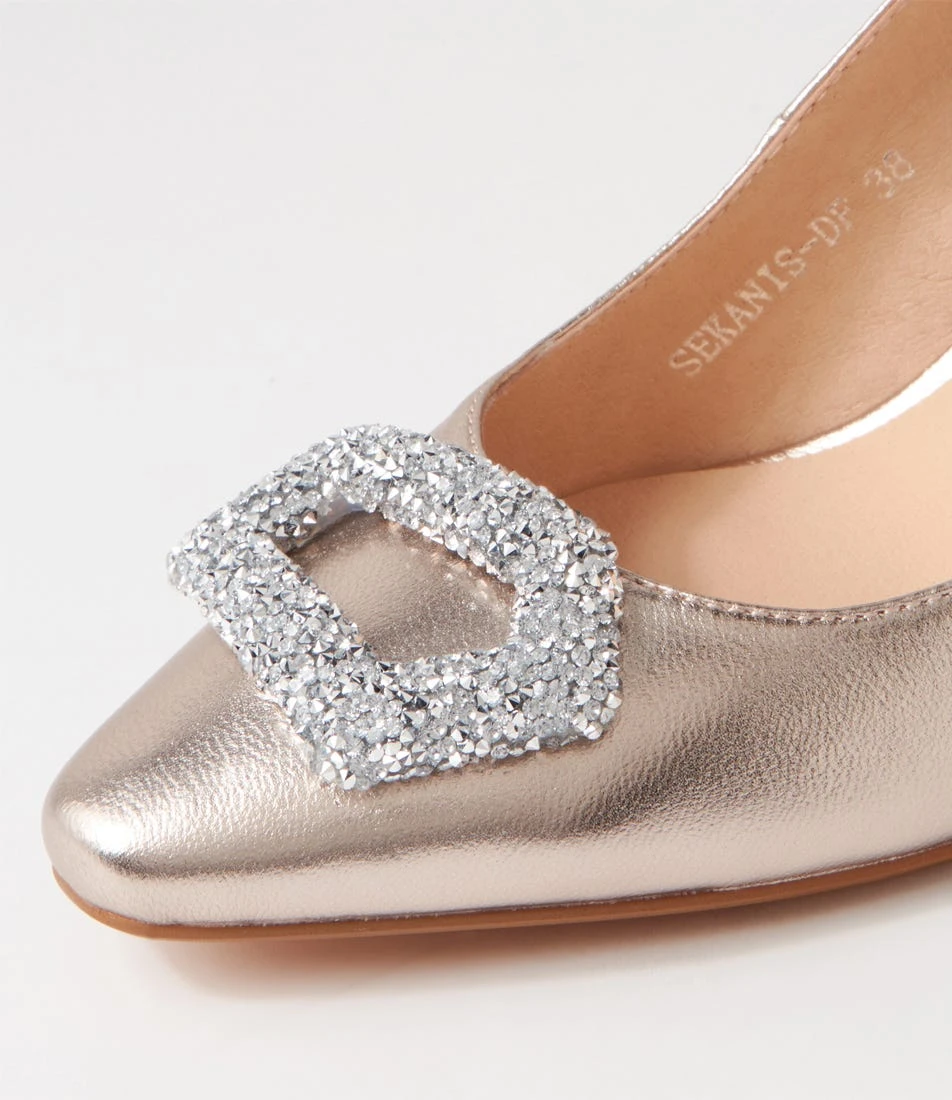 Sekanis Champagne Leather Heels 7 Sekanis Champagne Leather Heels - Image 5