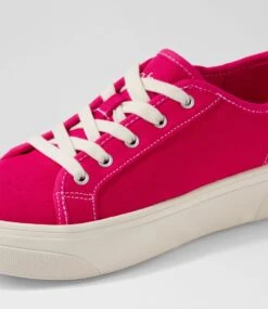 Daelin Deep Fuchsia White Canvas Sneakers -Lynx Shoes Shop DF13150QCRCA 6