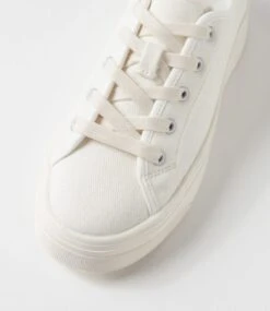 Daelin White Canvas Sneakers 10 Daelin White Canvas Sneakers -Lynx Shoes Shop DF13150WAGCA 5