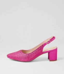 Lucianas Magenta Satin Heels
