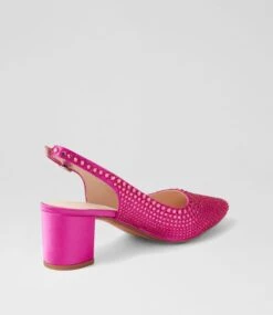 Lucianas Magenta Satin Heels -Lynx Shoes Shop DF13158P36CB 4