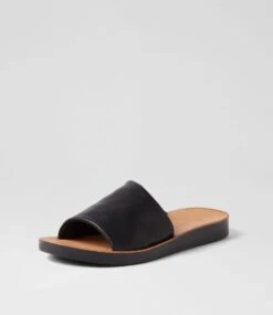 Nomen Black Leather Slides -Lynx Shoes Shop DF13159B75LE 3