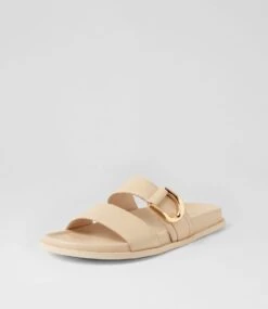 Vatum Cream Leather Slides -Lynx Shoes Shop DF13171W18LE 4