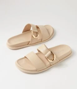 Vatum Cream Leather Slides -Lynx Shoes Shop DF13171W18LE 6